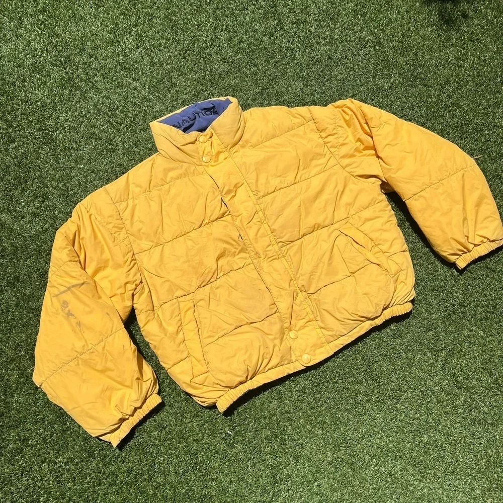VTG 90’s Nautica Reversible Yellow & Blue Puffer Jacket